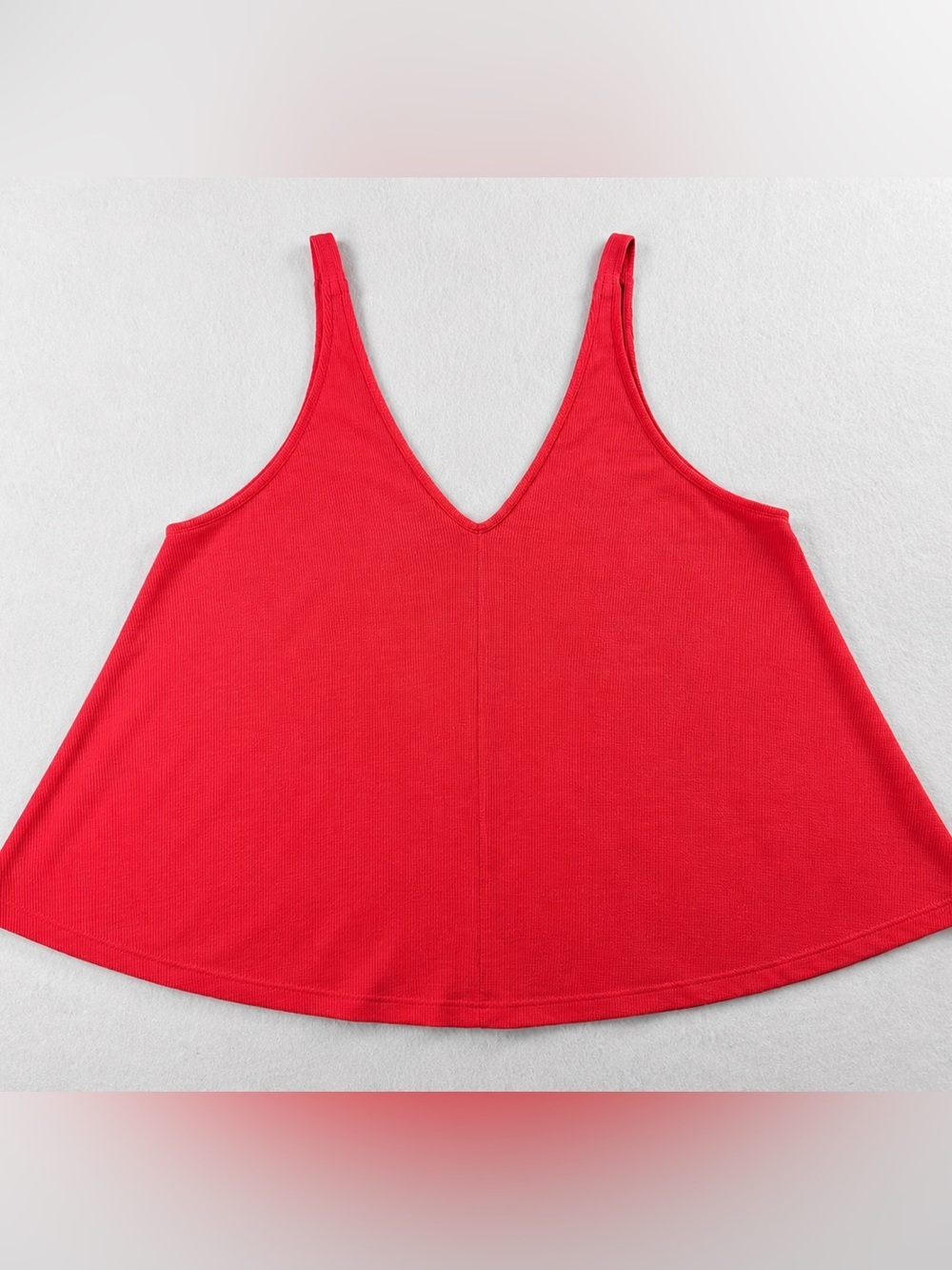 Free People Dani Tank XS Red Ribbed Swing Cami Intimately Bella Rosa